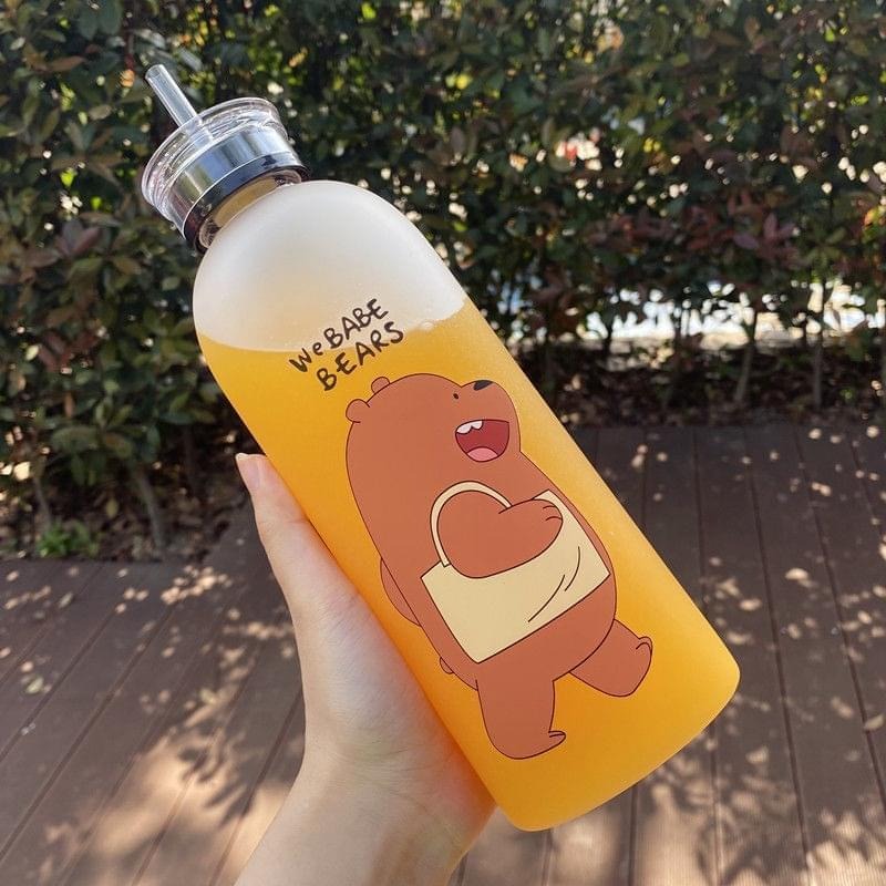 We Bare Bears Panda Water Bottle 1000ml  - Plastic (Random Design)