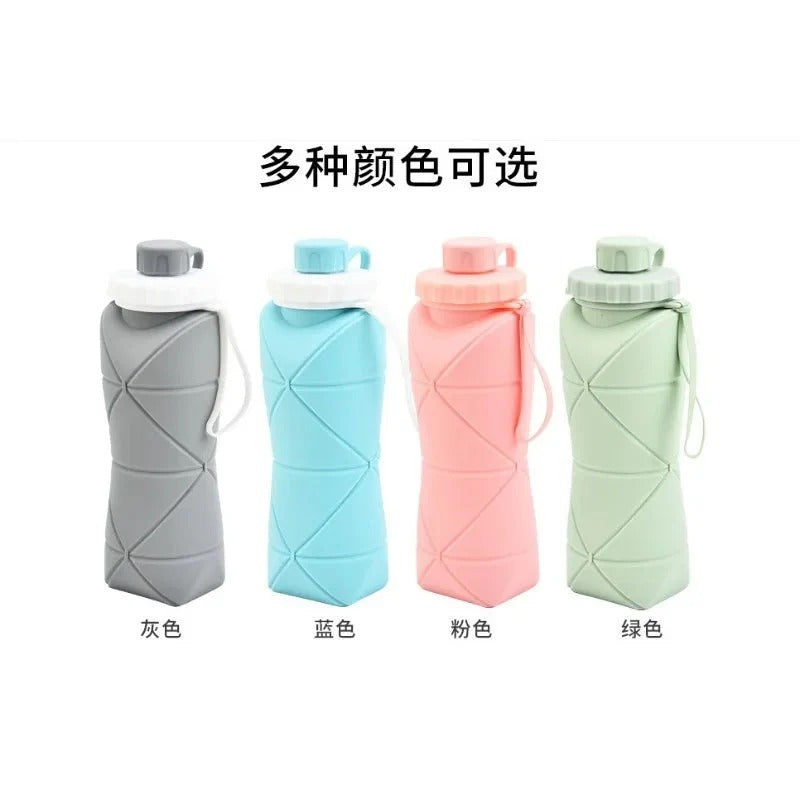 Silicon Foldable Bottle 600ml | Portable Travel Smart Water Bottle | Pocket Size Collapsible Design (Random Color) Rs 800