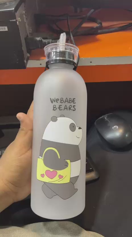 We Bare Bears Panda Water Bottle 1000ml  - Plastic (Random Design)